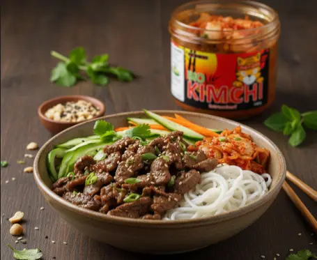 PANJANS Kimchi Bulgogi Bo Bun - Glasnudeln mit Rind und diversen Gemüse