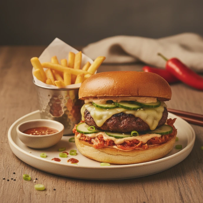 Käse-Kimchi-Burger