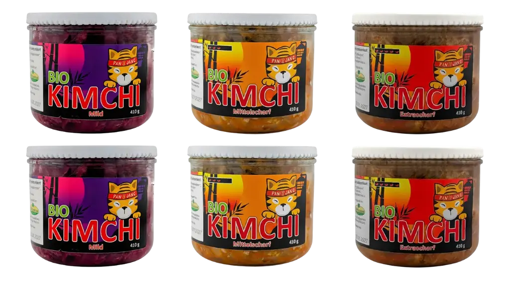 PANJANS Kimchi 6er Paket - 2x Mild / 2x Mittelscharf / 2x Extrascharf